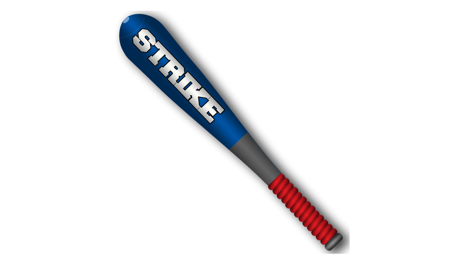 Classic Blue and Red Baseball Bat Clipart Graphic Design Element