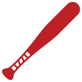 Classic Red Baseball Bat Clipart Illustration for Sports Graphics Design