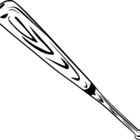 Classic Wood Baseball Bat Clipart Design with Sleek Linear Styling