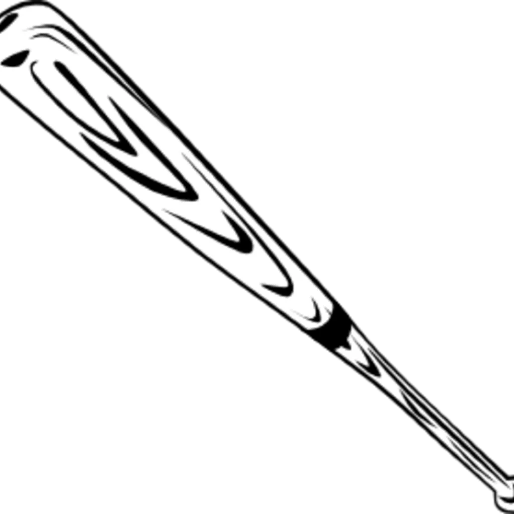 Classic Wood Baseball Bat Clipart Design with Sleek Linear Styling