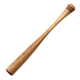 Classic Wooden Baseball Bat Clipart - Authentic Sporting Equipment Illustration