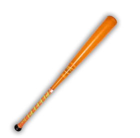 Classic Wooden Baseball Bat Clipart in Warm Orange Gradient Design