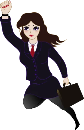 Empowered Professional Woman Clipart - Dynamic Business Leadership Illustration
