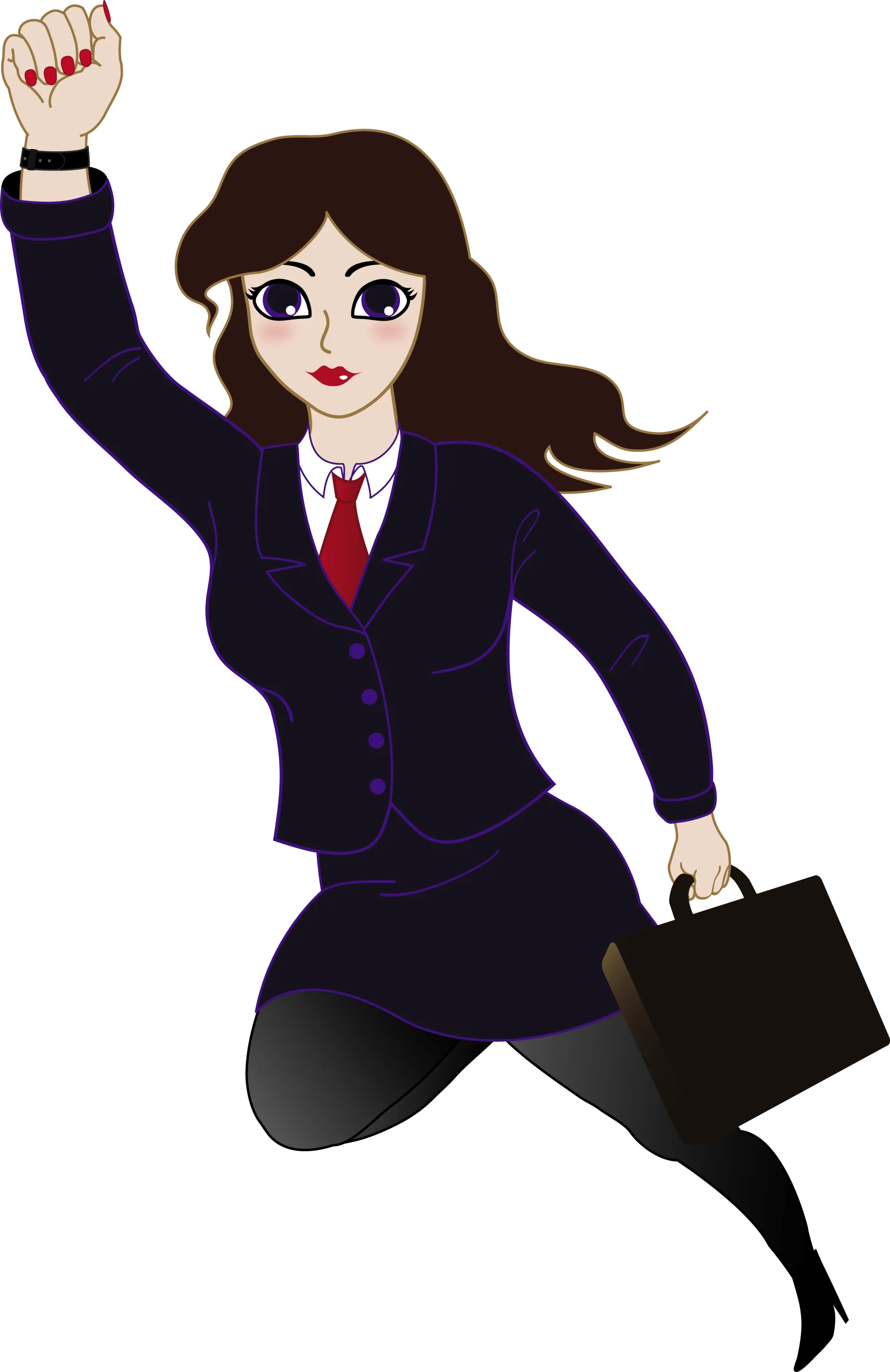 Empowered Professional Woman Clipart - Dynamic Business Leadership Illustration