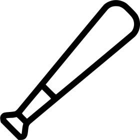 Minimalist Baseball Bat Clipart - Simple Linear Sports Equipment Graphic Design