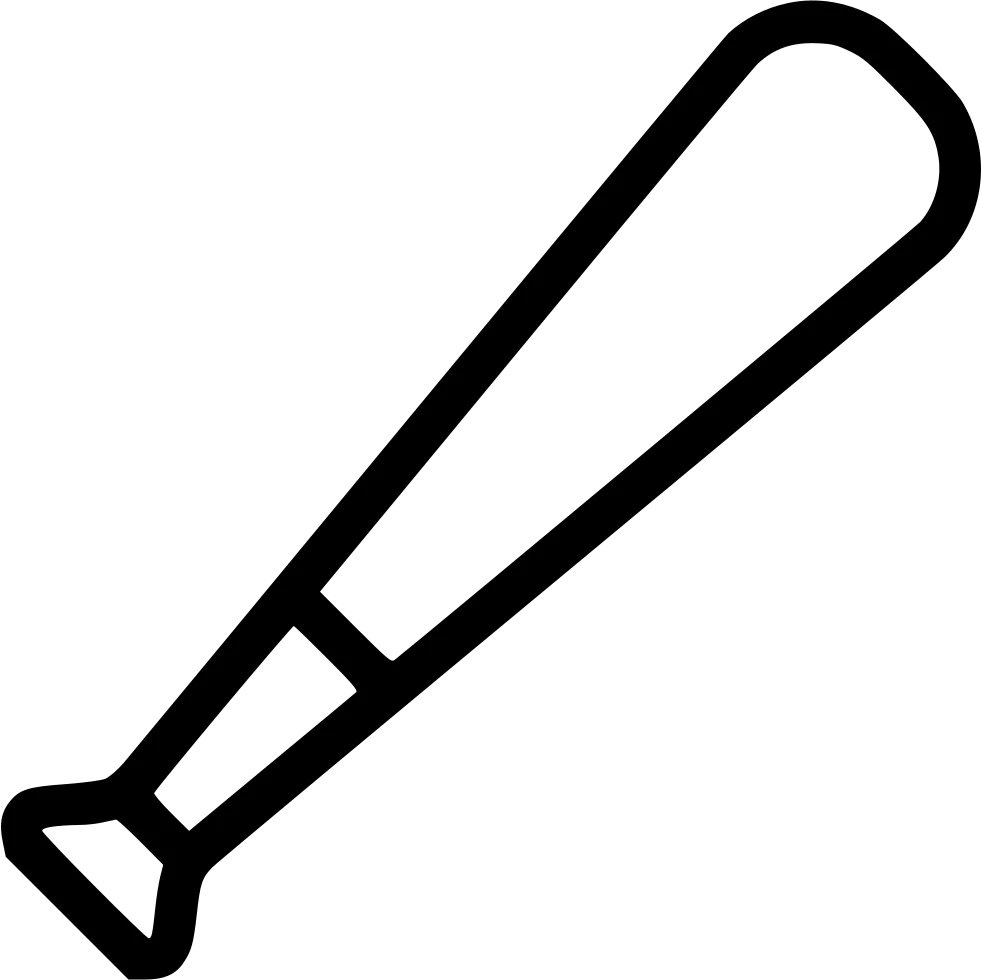 Minimalist Baseball Bat Clipart - Simple Linear Sports Equipment Graphic Design