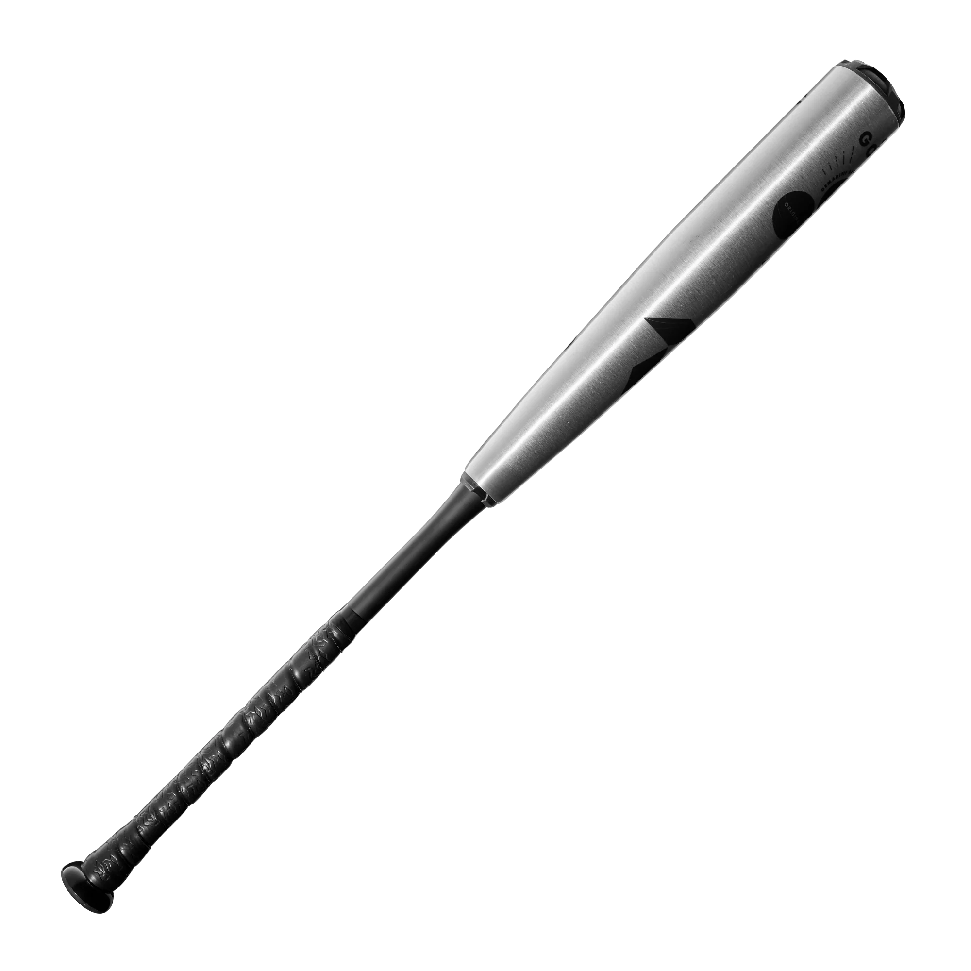 Sleek Monochrome Baseball Bat Clipart with Metallic Gradient Finish
