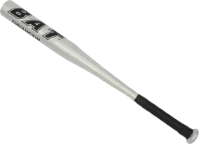 Sleek Monochrome Baseball Bat Clipart with Minimalist Design and Textured Handle