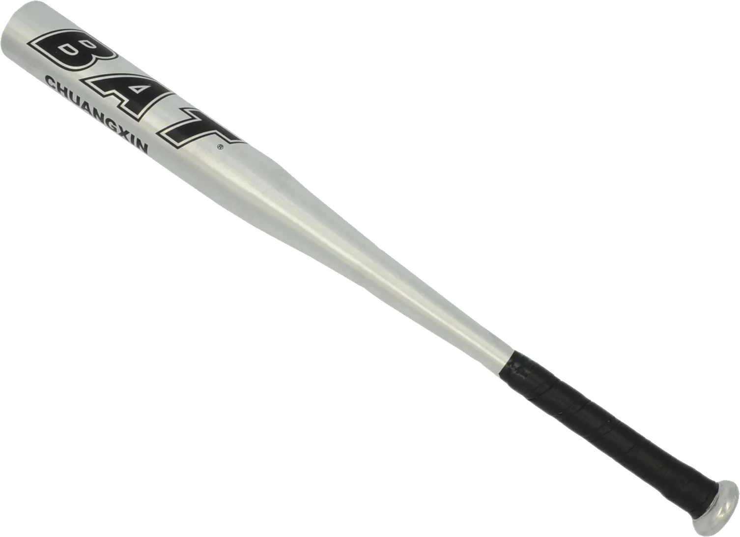 Sleek Monochrome Baseball Bat Clipart with Minimalist Design and Textured Handle