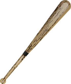 Vintage Wooden Baseball Bat Clipart - Rustic Sporting Equipment Illustration