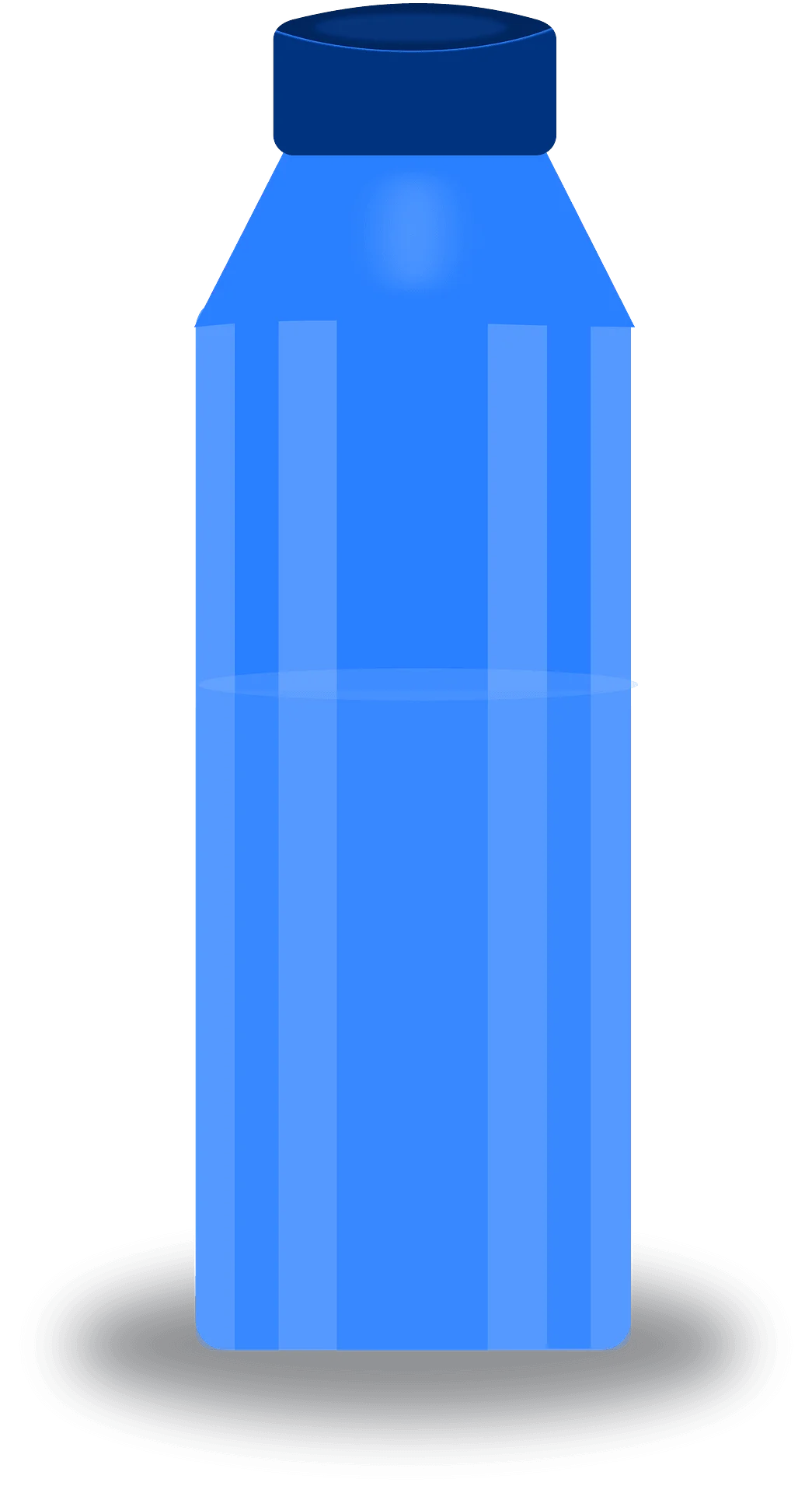 Azure Blue Reusable Water Bottle Clipart Design with Sleek Modern Silhouette