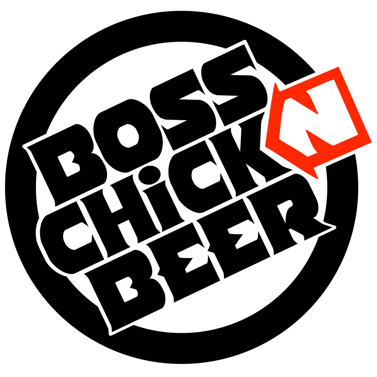 Boss Chick Beer Logo Design - Dynamic Craft Brewery Clipart Emblem