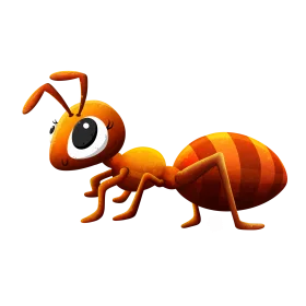 Cheerful Cartoon Fire Ant Clipart with Adorable Big-Eyed Illustration