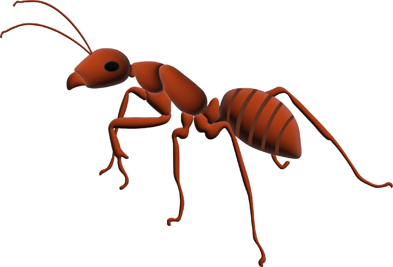 Detailed Red Fire Ant Clipart Illustration with Realistic Anatomical Features