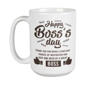 Elegant Boss's Day Celebration Commemorative Coffee Mug Clipart Design