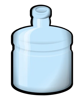 Minimalist Blue Water Jug Clipart: Simple Hydration Container Design