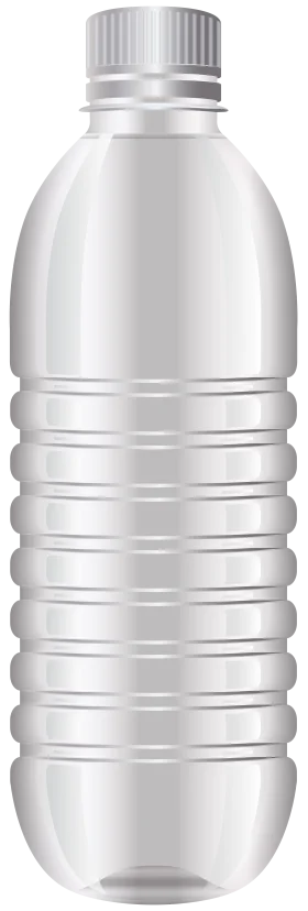 Minimalist Plastic Water Bottle Clipart with Sleek Monochrome Design