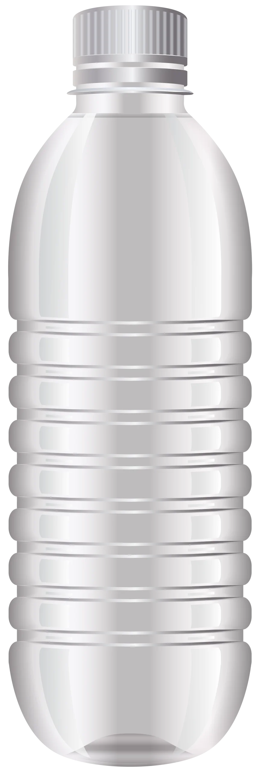 Minimalist Plastic Water Bottle Clipart with Sleek Monochrome Design