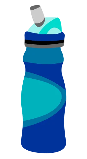 Modern Blue and Turquoise Sports Water Bottle Clipart Design with Sleek Contours