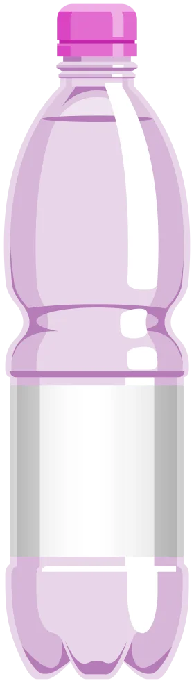 Pastel Lavender Water Bottle Clipart with Soft Translucent Design