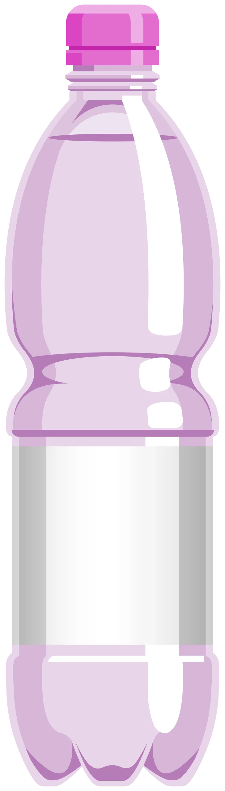 Pastel Lavender Water Bottle Clipart with Soft Translucent Design