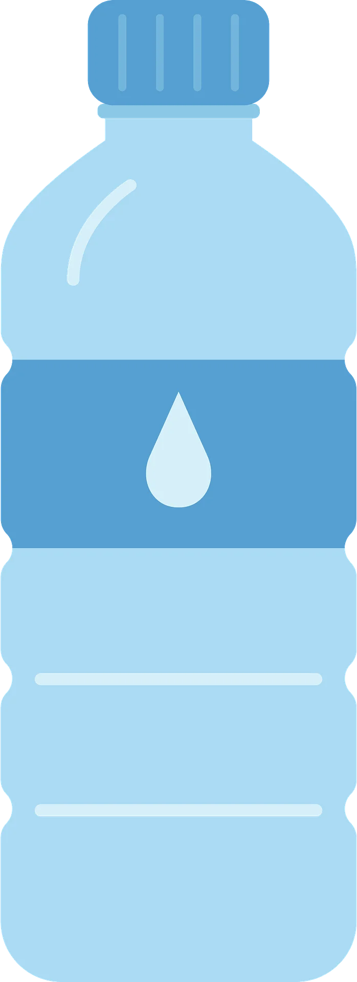 Refreshing Blue Single-Use Plastic Water Bottle Clipart Design