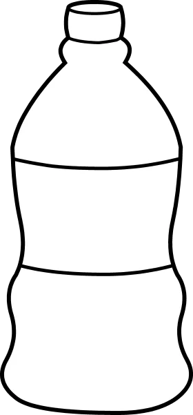 Simple Black and White Water Bottle Outline Clipart Illustration Design