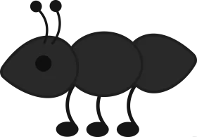 Simple Black Minimalist Ant Clipart Design with Clean Silhouette Style