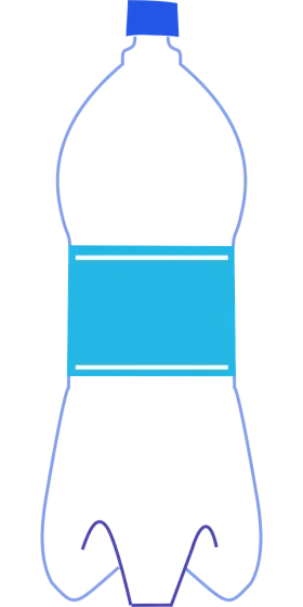 Simple Blue and White Plastic Water Bottle Minimalist Clipart Design