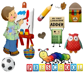 Adorable Kindergarten School Supplies and Learning Clipart Collection for Kids