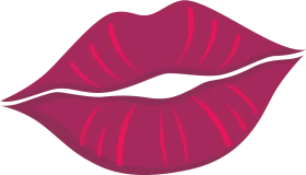 Bold Crimson Lips Clipart: Stylized Graphic Design of Sensual Mouth Illustration