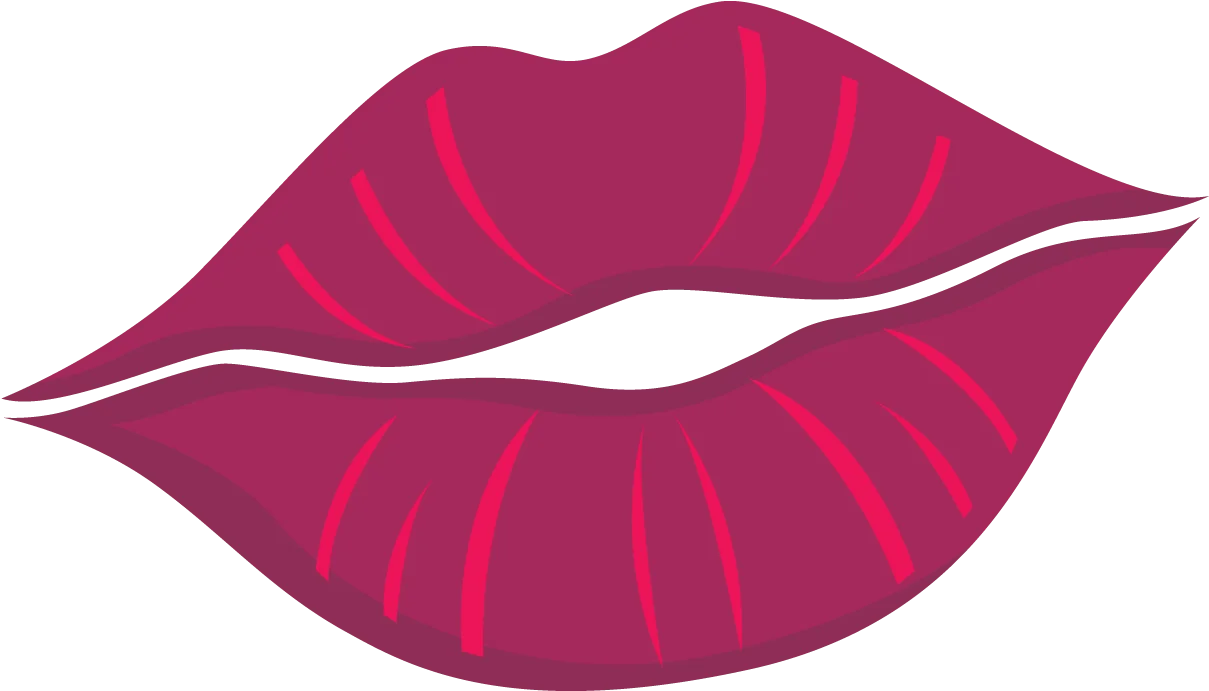 Bold Crimson Lips Clipart: Stylized Graphic Design of Sensual Mouth Illustration