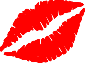Bold Crimson Lipstick Kiss Mark Clipart - Passionate Graphic Design Element