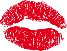 Bold Crimson Lipstick Mark Clipart - Passionate Red Kiss Impression