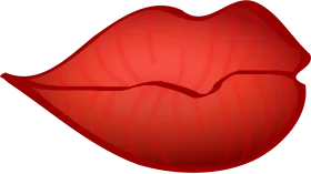 Bold Crimson Stylized Lip Silhouette Clipart Graphic Design Element