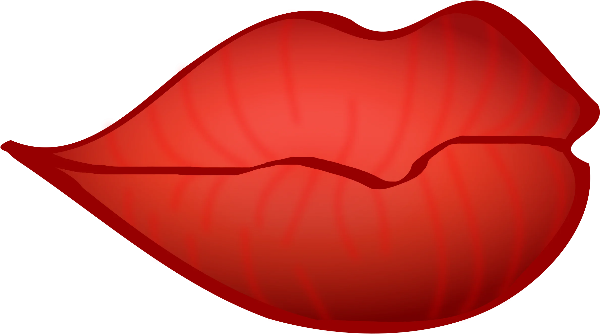 Bold Crimson Stylized Lip Silhouette Clipart Graphic Design Element