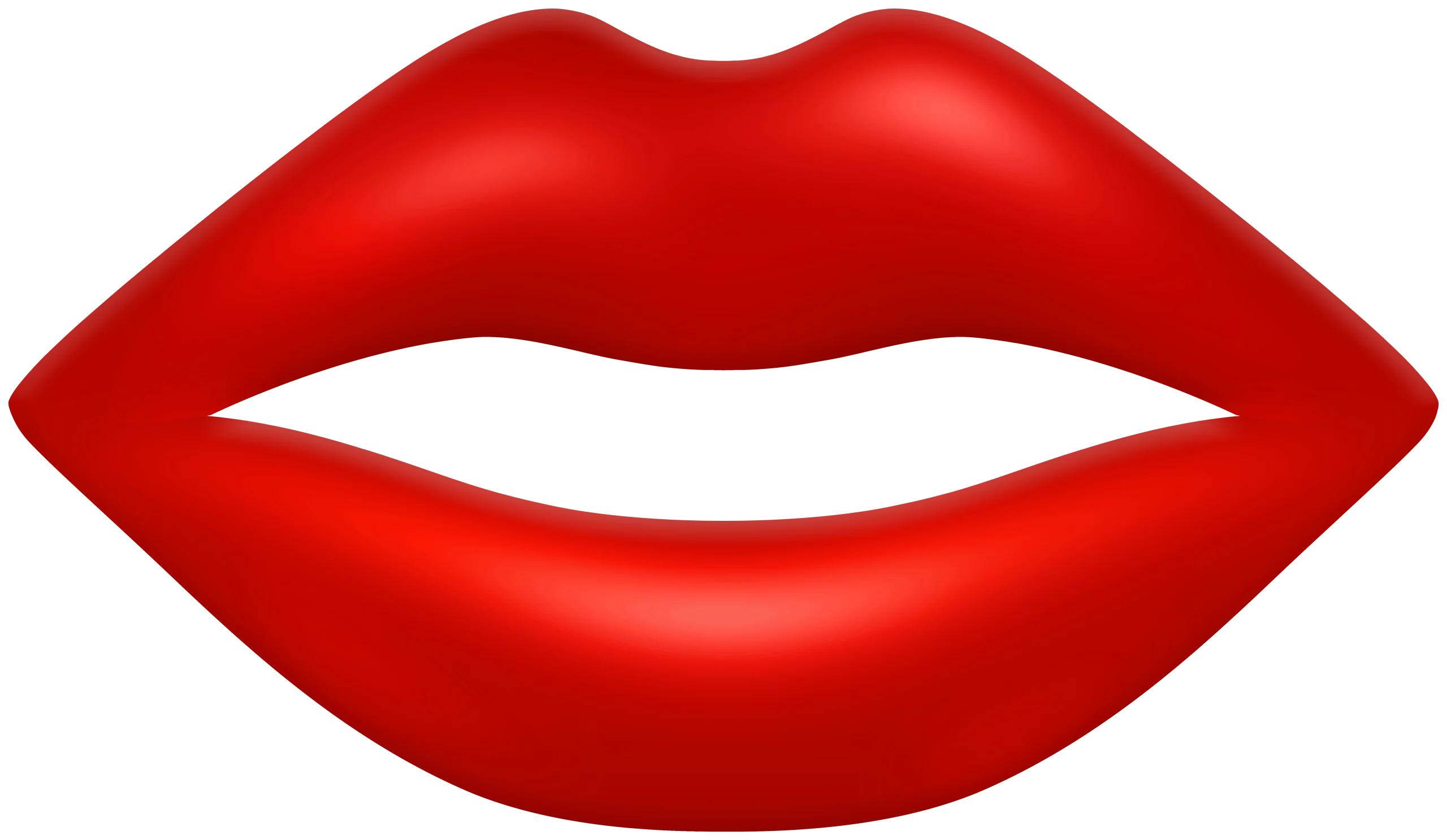Bold Scarlet Sensual Lips Clipart Design with Smooth Contours and Glamorous Appeal