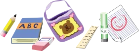 Cheerful Back-to-School Essential Tools and Accessories Clipart Collection