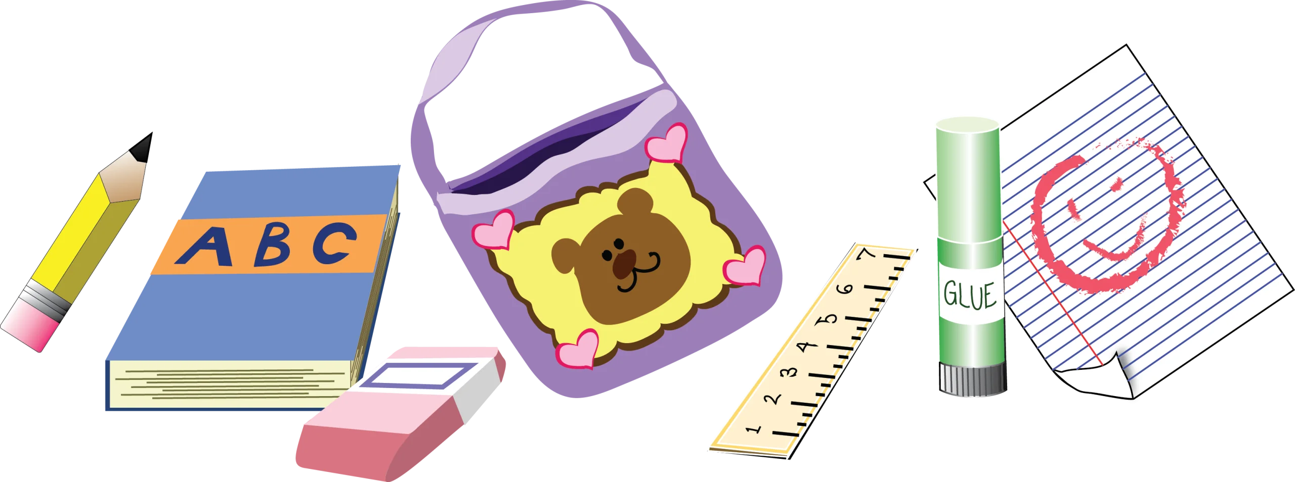 Cheerful Back-to-School Essential Tools and Accessories Clipart Collection