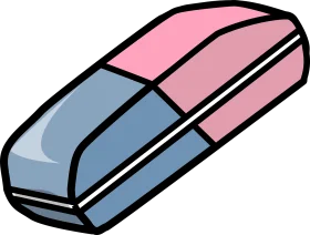 Classic Pink and Blue Eraser Clipart Design for School Stationery Essentials