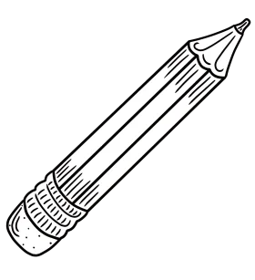 Classic School Pencil Clipart - Simple Artistic Drawing for Educational Materials
