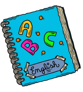 Colorful ABC English Language Learning Notebook Clipart Design