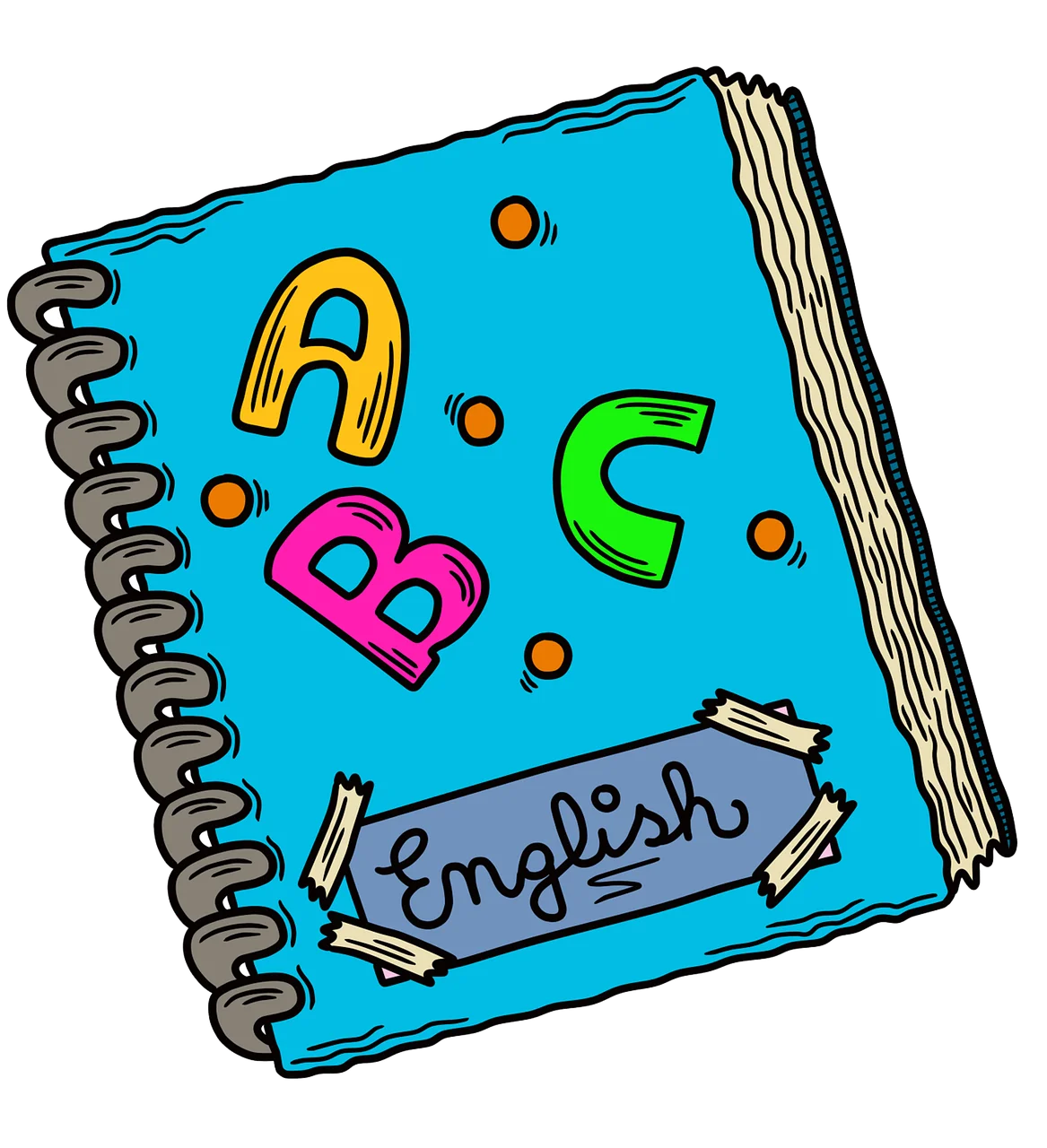 Colorful ABC English Language Learning Notebook Clipart Design
