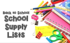 Colorful Back to School Supply List Clipart Design for Students and Teachers