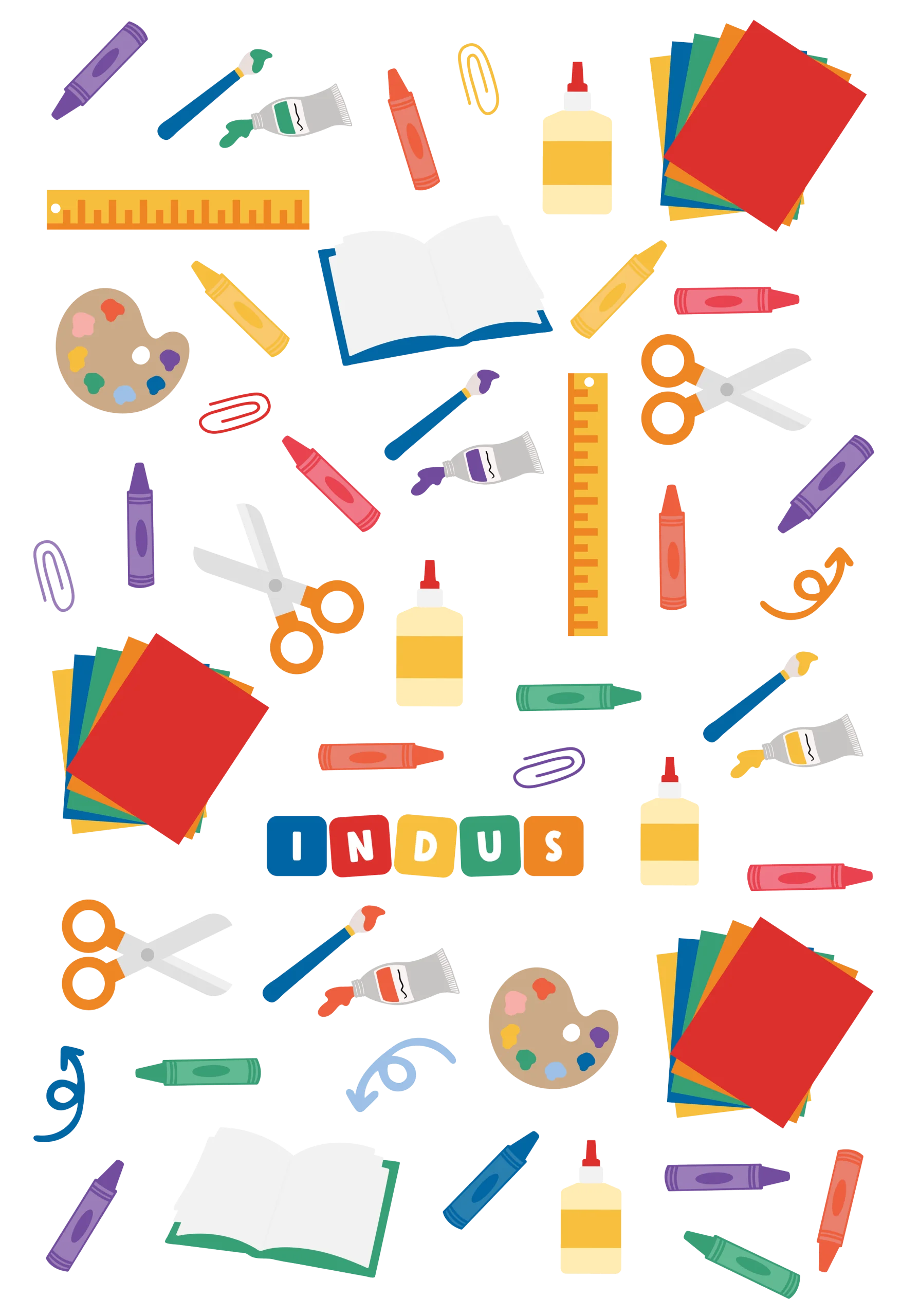 Colorful School Supplies Clipart: A Cheerful Assortment of Learning Essentials