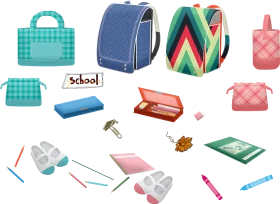 Colorful School Supplies Clipart Collection: Essential Tools for Learning