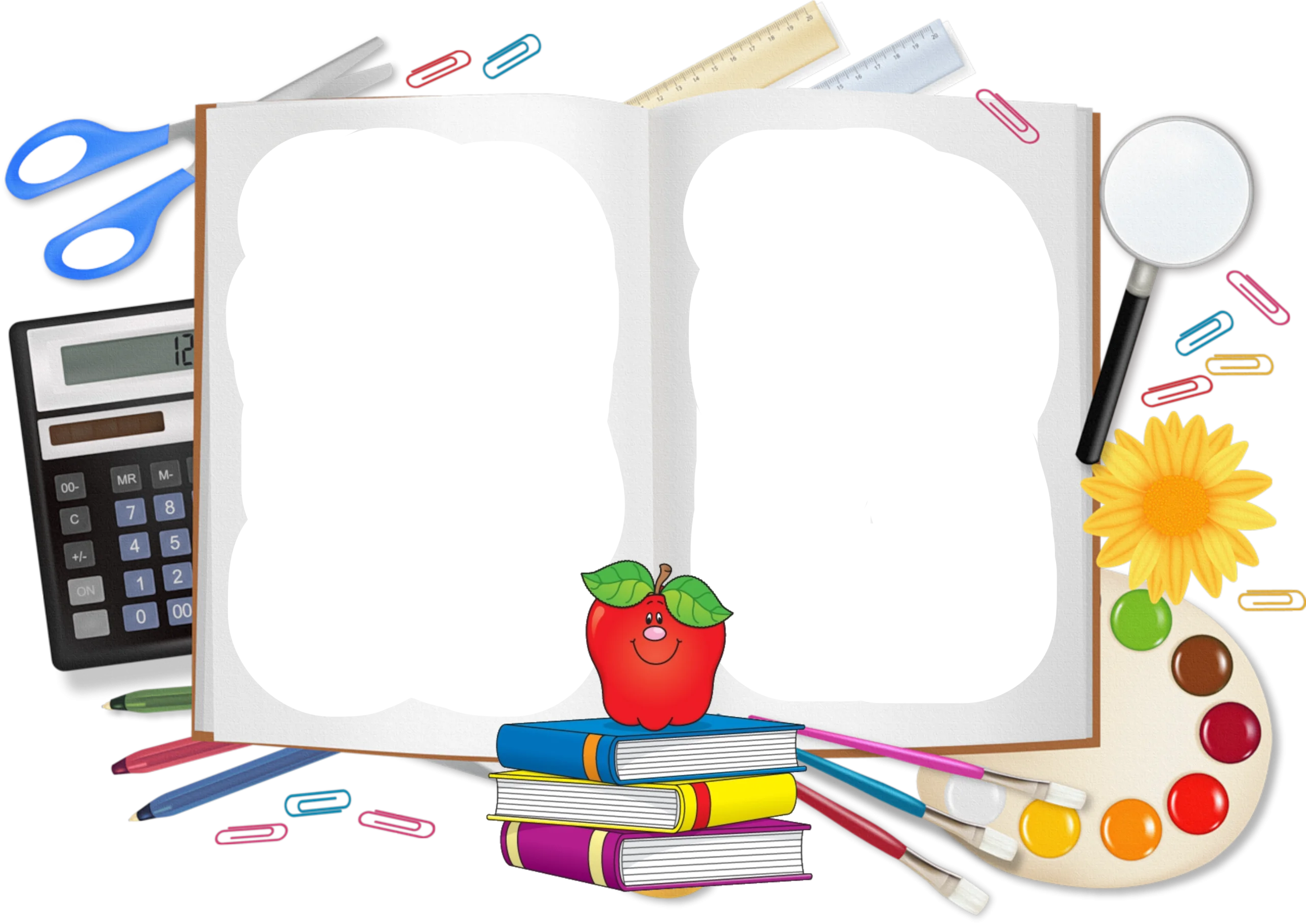 Colorful School Supplies Clipart: Educational Tools and Learning Essentials