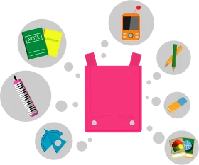 Colorful School Supplies Clipart Featuring Essential Learning Tools and Accessories