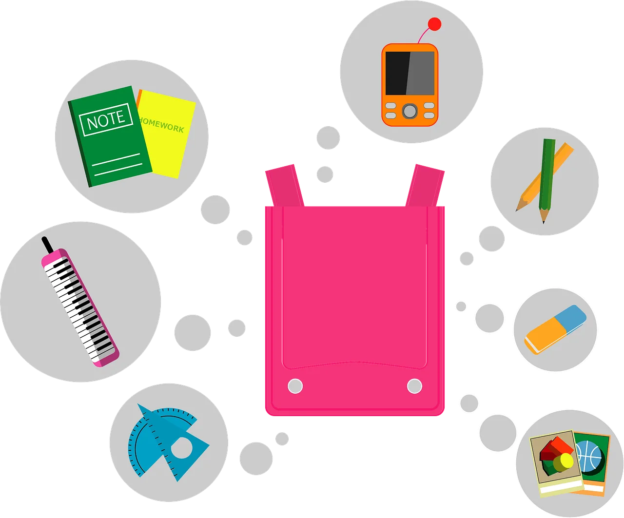 Colorful School Supplies Clipart Featuring Essential Learning Tools and Accessories