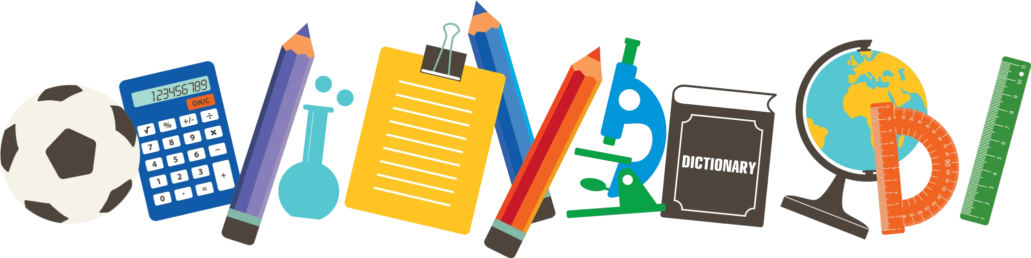 Colorful School Supplies Clipart Showcasing Essential Learning Tools